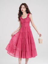 Fairy Rose Tiered Midi Dress