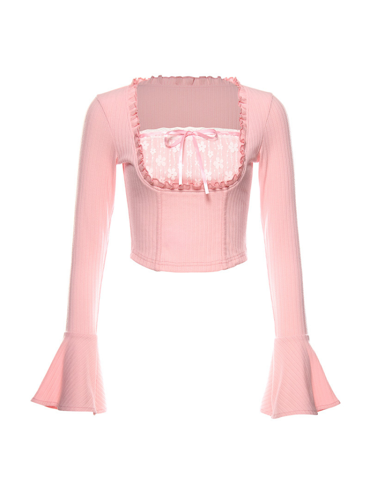 Blush Lace Bow Top