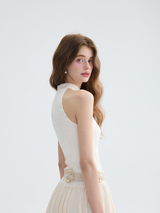 Peach Breeze Flare Mini Dress