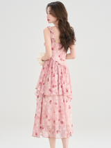 Rose Blossom Floral Tiered Dress