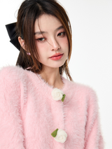 Blossom Rose Button Knit Cardigan