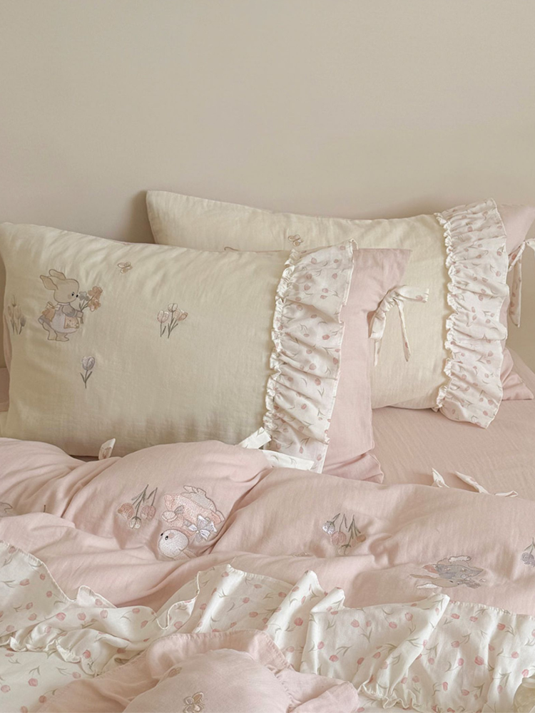 Bunny Garden French Cotton Bedding Set