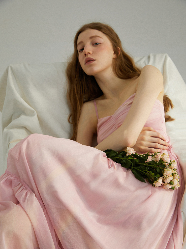Celestial Rose Chiffon Dress