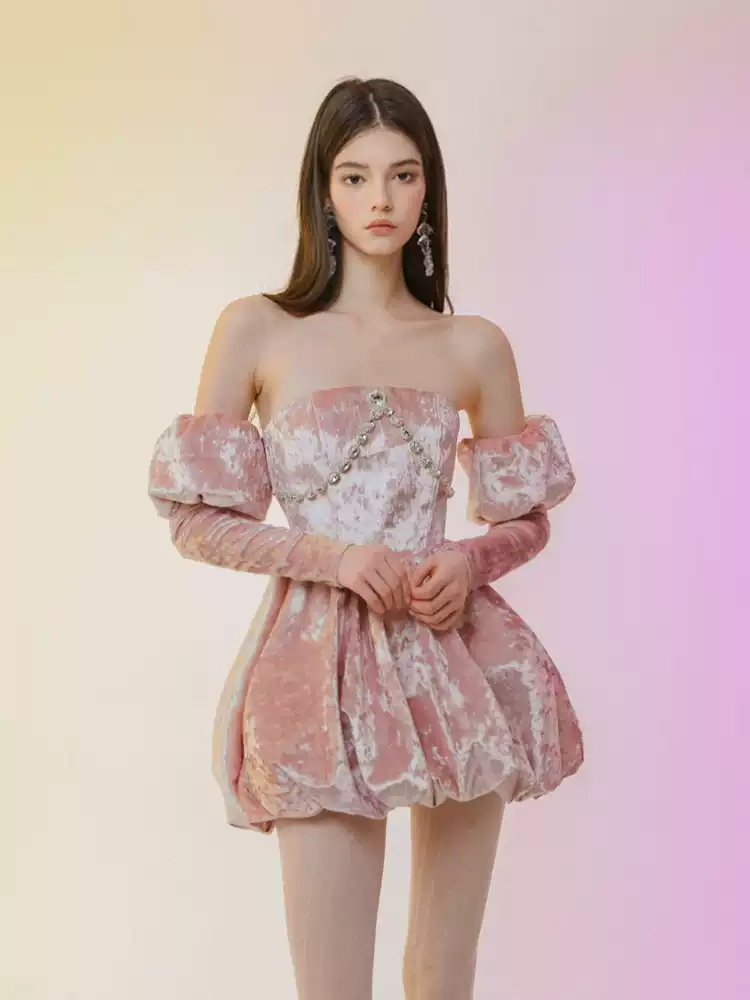 Rose Velvet Dress