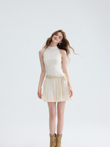 Peach Breeze Flare Mini Dress