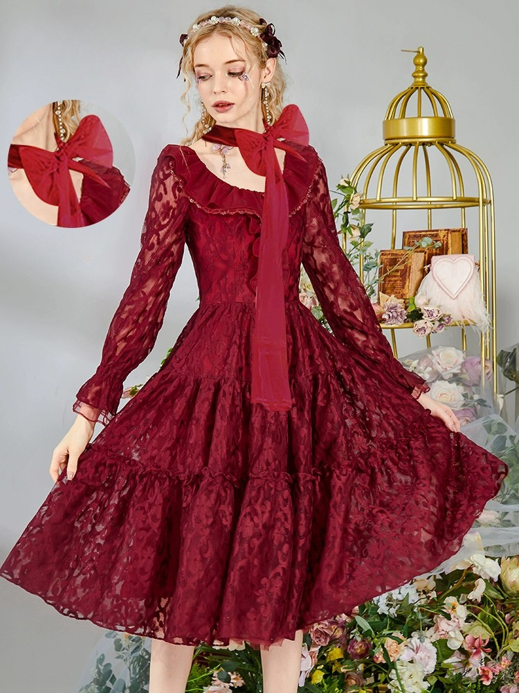 Romantic Embroidered Lace Dress