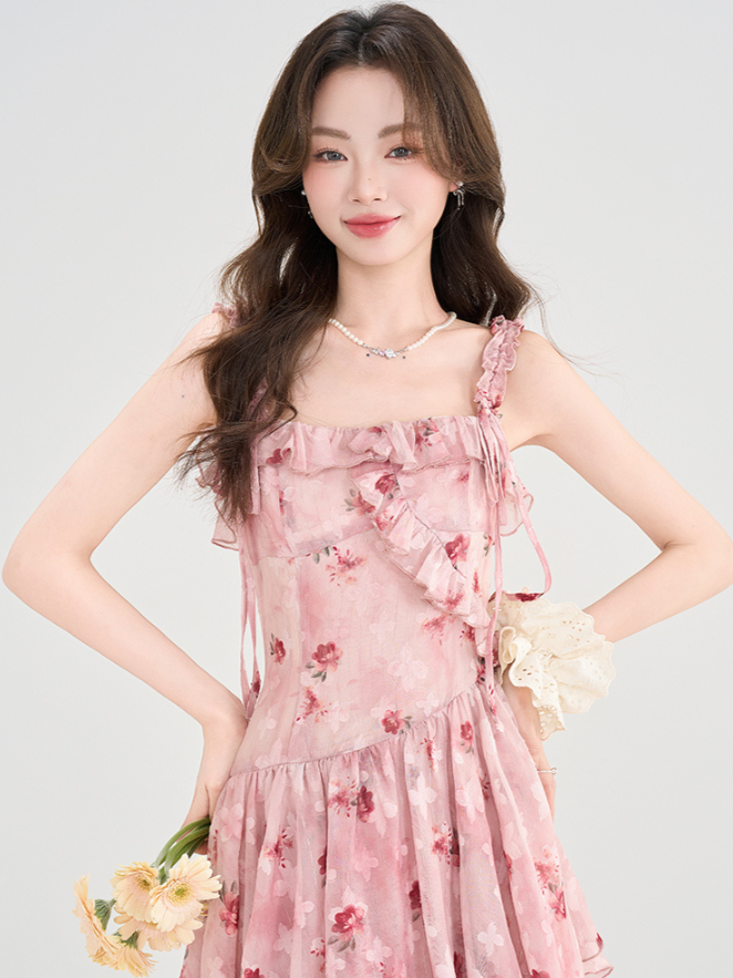 Rose Blossom Floral Tiered Dress