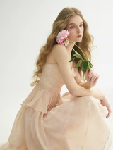 Whispering Petals Asymmetry Dress