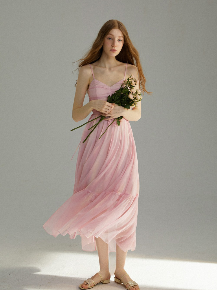 Celestial Rose Chiffon Dress