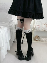 Love Catcher Lace Lolita Over-the-Knee Socks Clip Garters