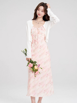 Rosy Blossom Ribbon Dress