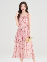 Rose Blossom Floral Tiered Dress