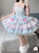 Little Chef Lady Blue Pink Lolita Dress