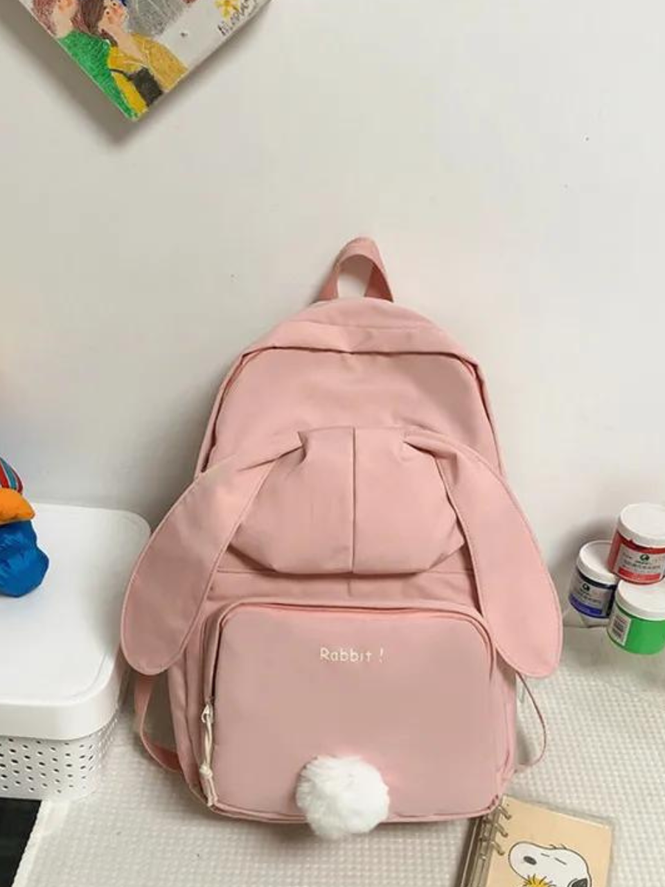 Cute Bunny School Big Backpack Bag