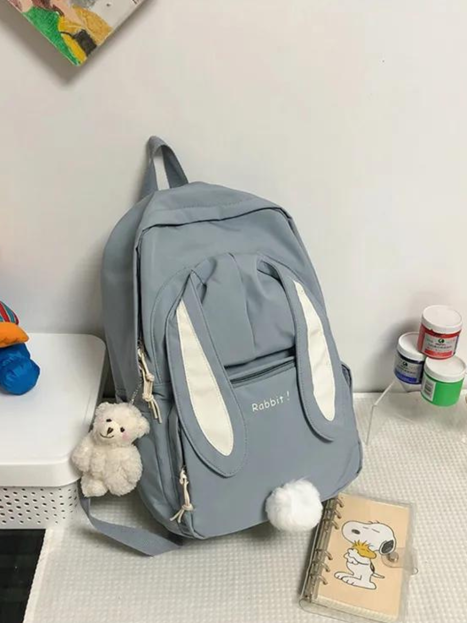 Cute Bunny School Big Backpack Bag