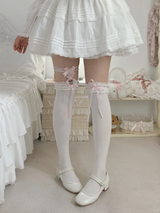 Love Catcher Lace Lolita Over-the-Knee Socks Clip Garters