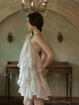 Whispering Petals Halter Cake Dress