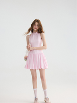 Peach Breeze Flare Mini Dress
