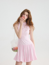 Peach Breeze Flare Mini Dress