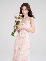 Rosy Blossom Ribbon Dress