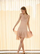Starlit Peach Ruffle Dress