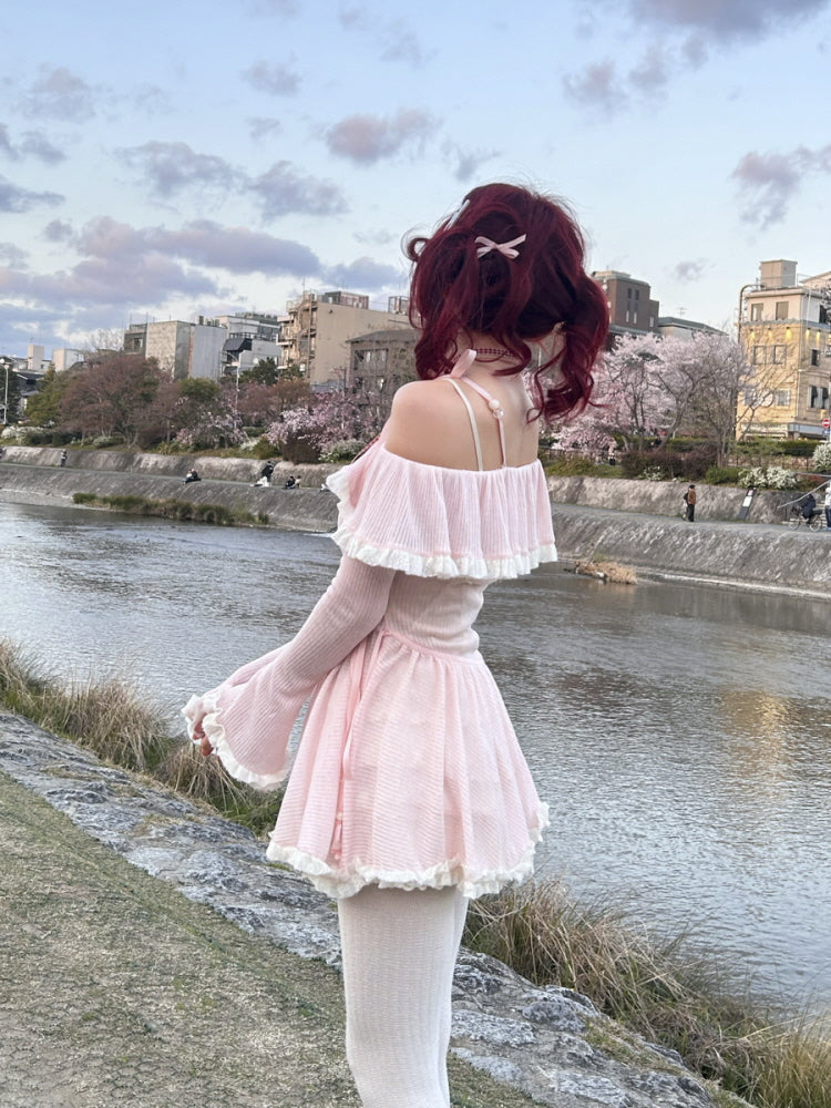 Cherry Mist Ruffle Dress