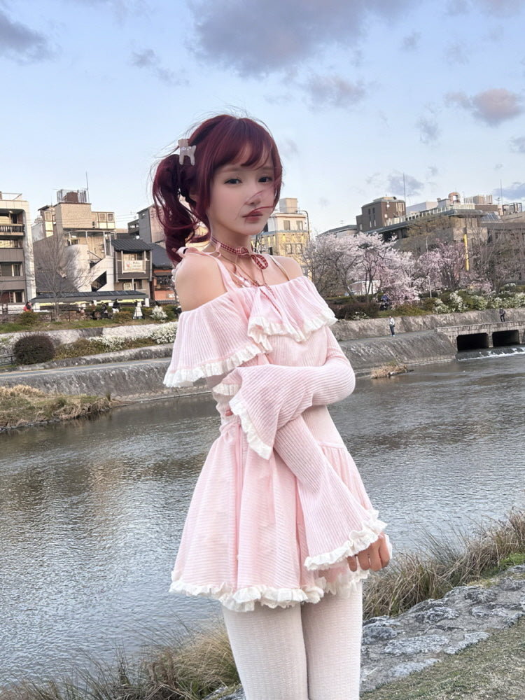 Cherry Mist Ruffle Dress