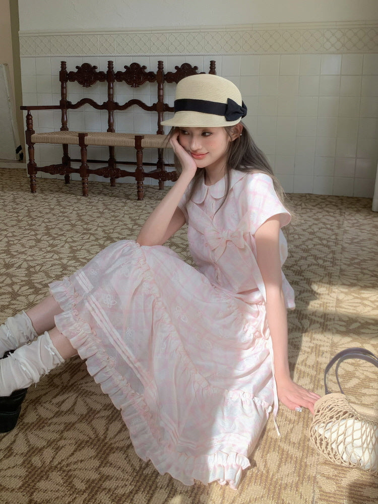 Whispering Butterflies Gingham Set