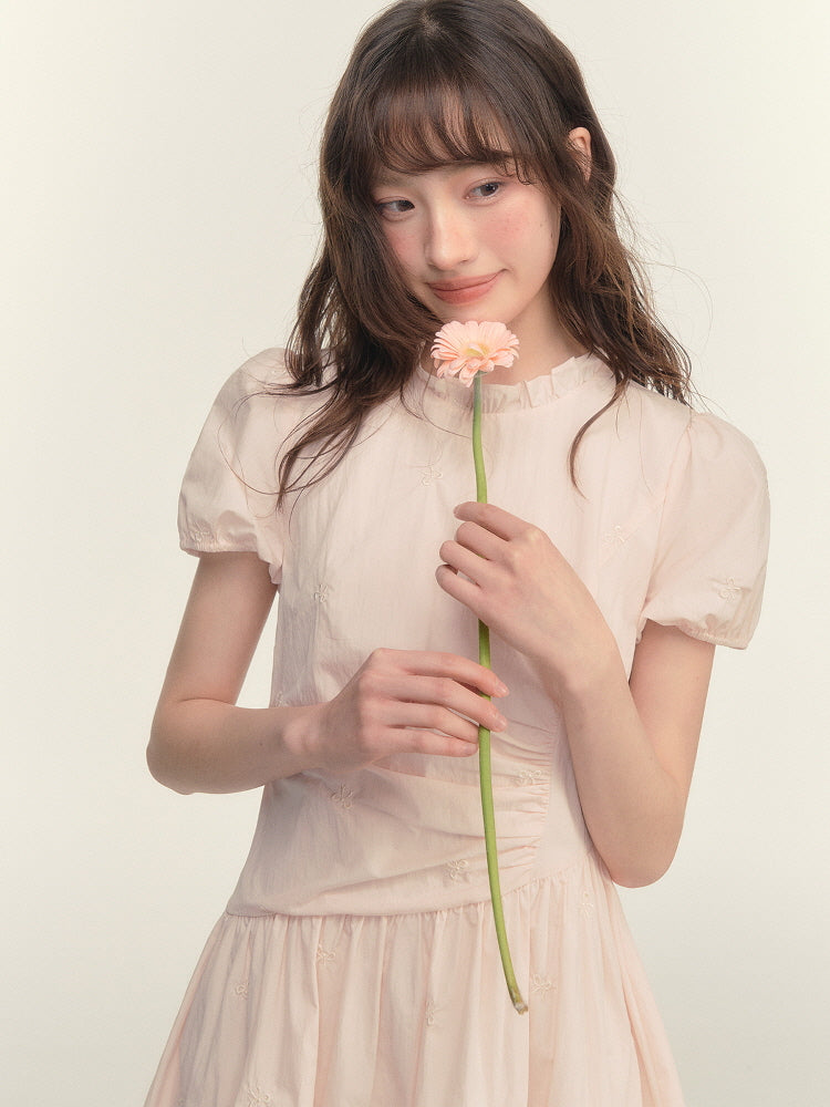 Blossom Whisper Shirring Dress