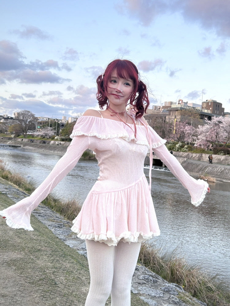 Cherry Mist Ruffle Dress