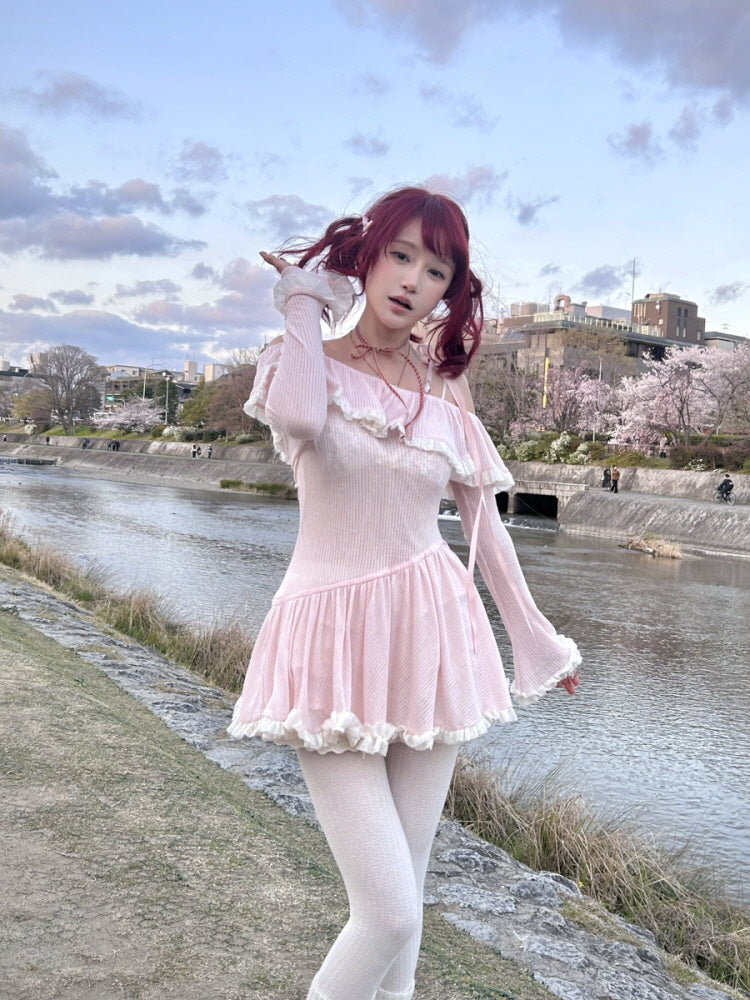 Cherry Mist Ruffle Dress