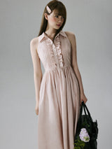 Whispering Petals Halter Dress