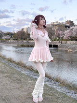 Cherry Mist Ruffle Dress