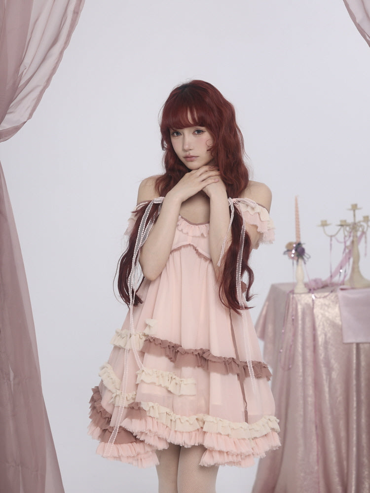 Whipped Berry Chiffon Dress
