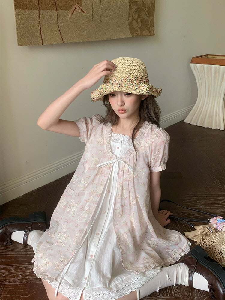 Blossom Whisper Twin-Layer Dress