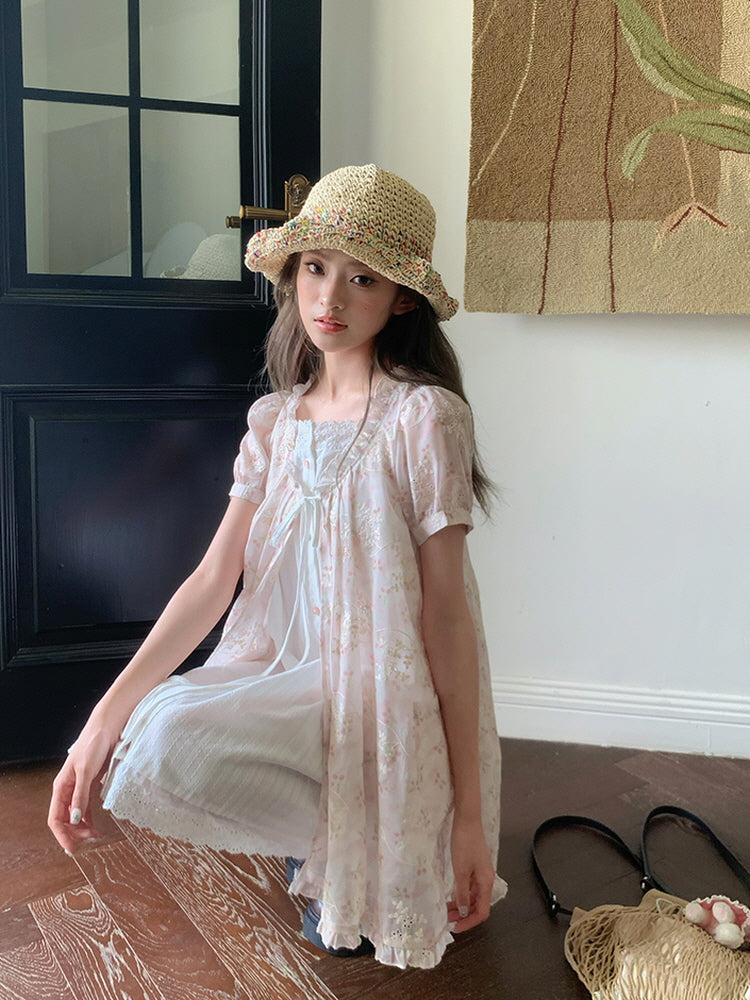 Blossom Whisper Twin-Layer Dress