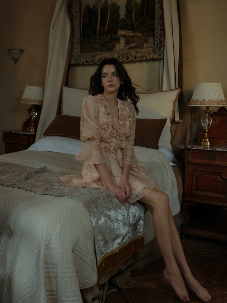 Rosé Garden Petal Dress
