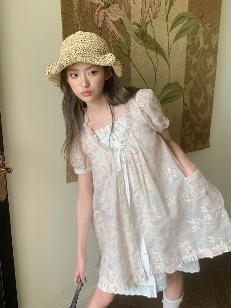 Blossom Whisper Twin-Layer Dress