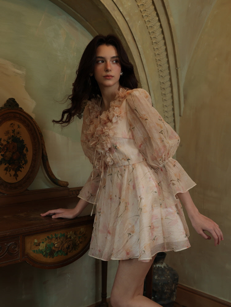 Rosé Garden Petal Dress