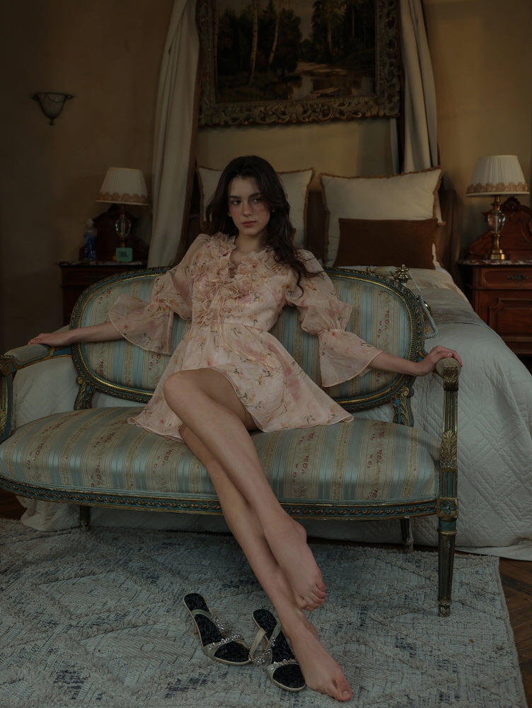 Rosé Garden Petal Dress