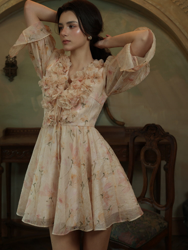 Rosé Garden Petal Dress
