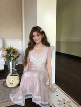 Cherry Cream Lace Ensemble