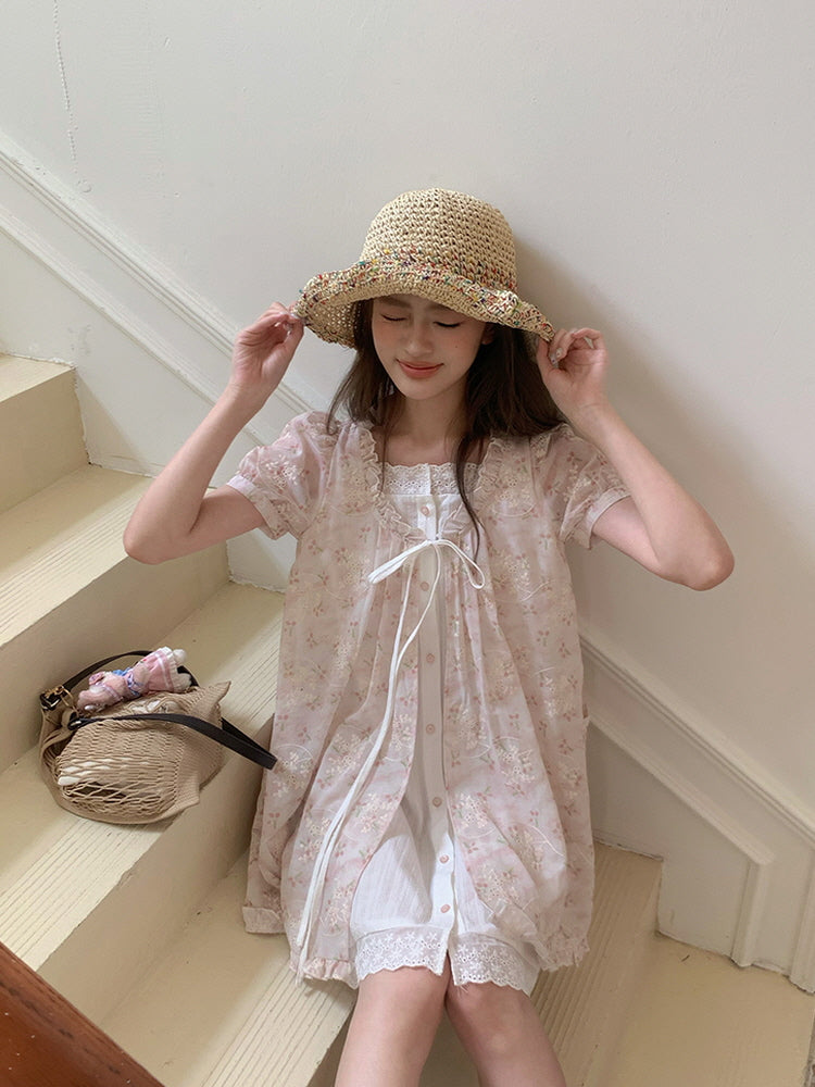 Blossom Whisper Twin-Layer Dress
