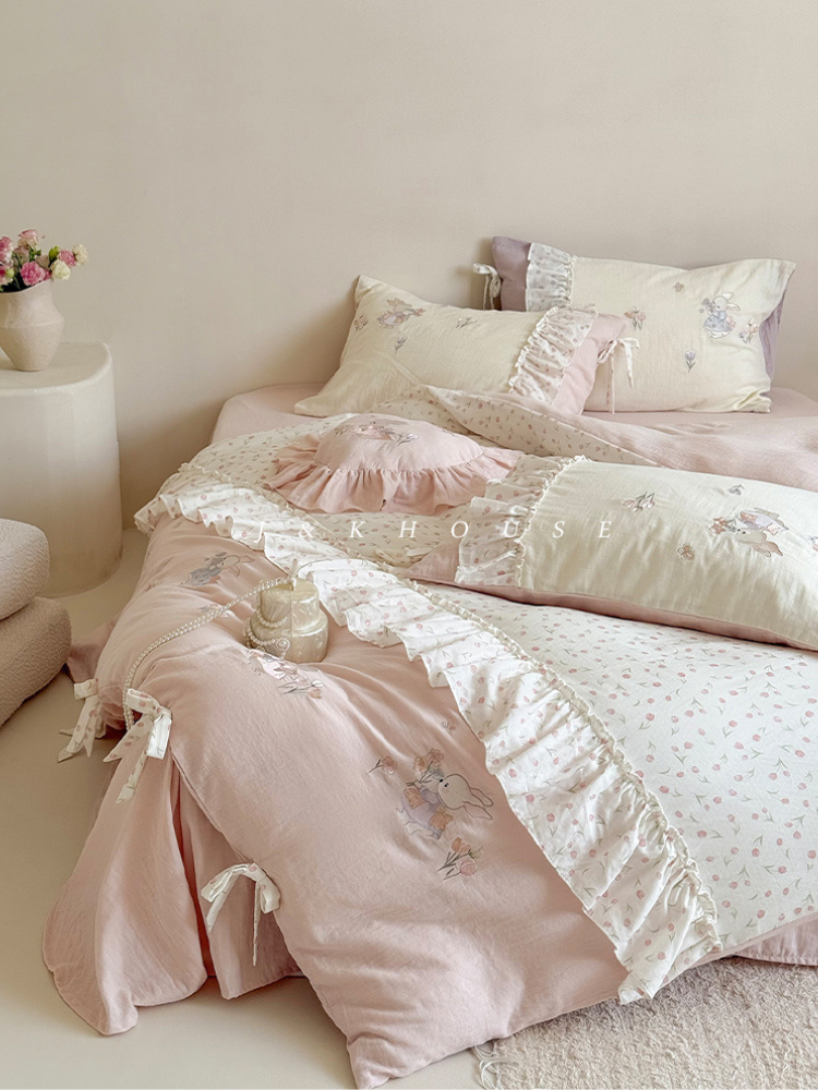 Bunny Garden French Cotton Bedding Set