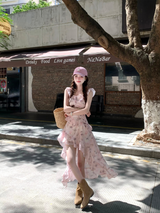 Moonlit Blossom Asymmetrical Dress