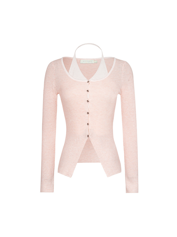 Rosette Halter Knit Cardigan