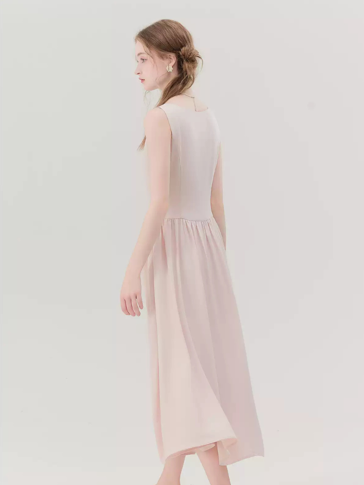 Romantic French Cotton Blend Long Dress