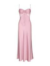 Rosé Satin Lattice Dress