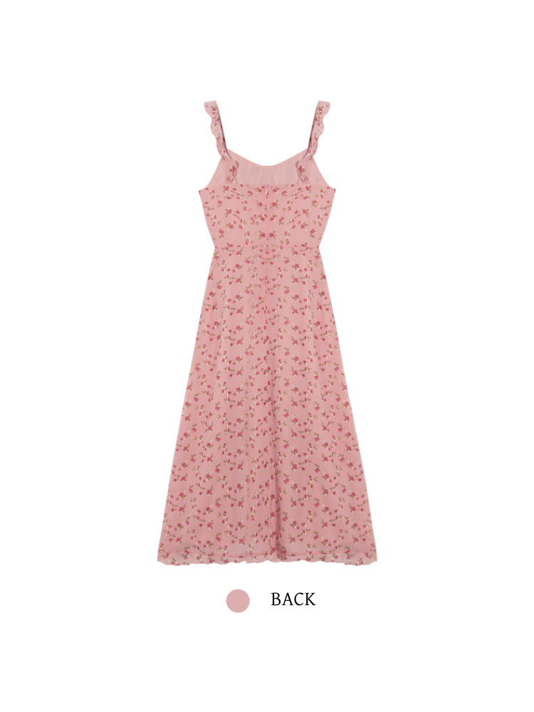 Rosé Garden Ruffle Dress