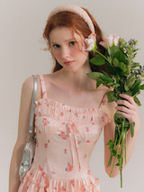 Ethereal Rosebud Tiered Dress